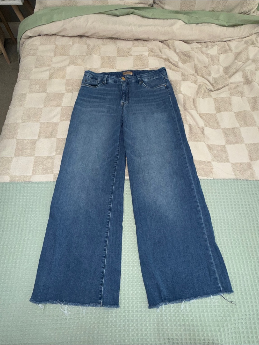 Kut from the Kloth Meg Fab Ab Wide Leg High Rise Jeans Blue Size 12